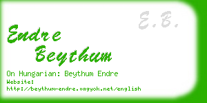 endre beythum business card